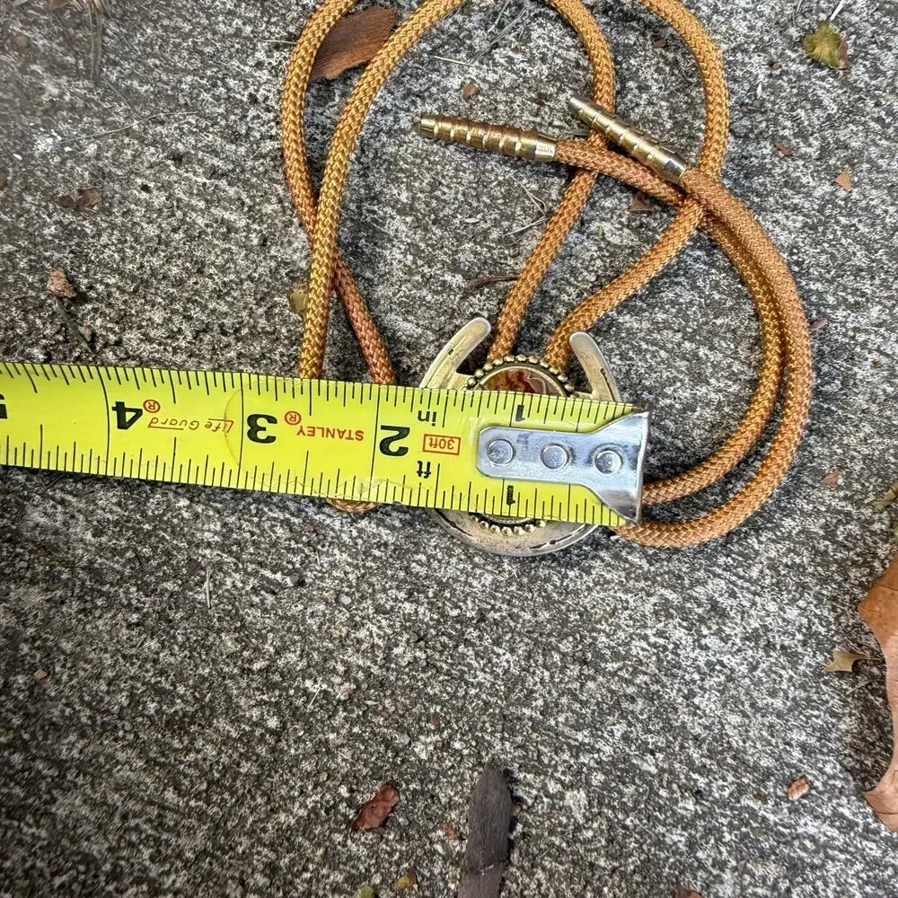 Vintage Bolo Tie - Western Retro Horse Shoe Cowboy Style Gold Tone Horseshoe